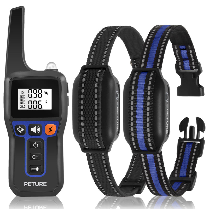 Dog Training Collar, Auto Bark Mode and Electric Dog Collar with 3 Modes, Beep, Vibration, Shock, Waterproof Dog Shock Collar for Small Large Dogs 5-120lbs, Remote 3300ft, for 2 Dogs - PawsPlanet Australia