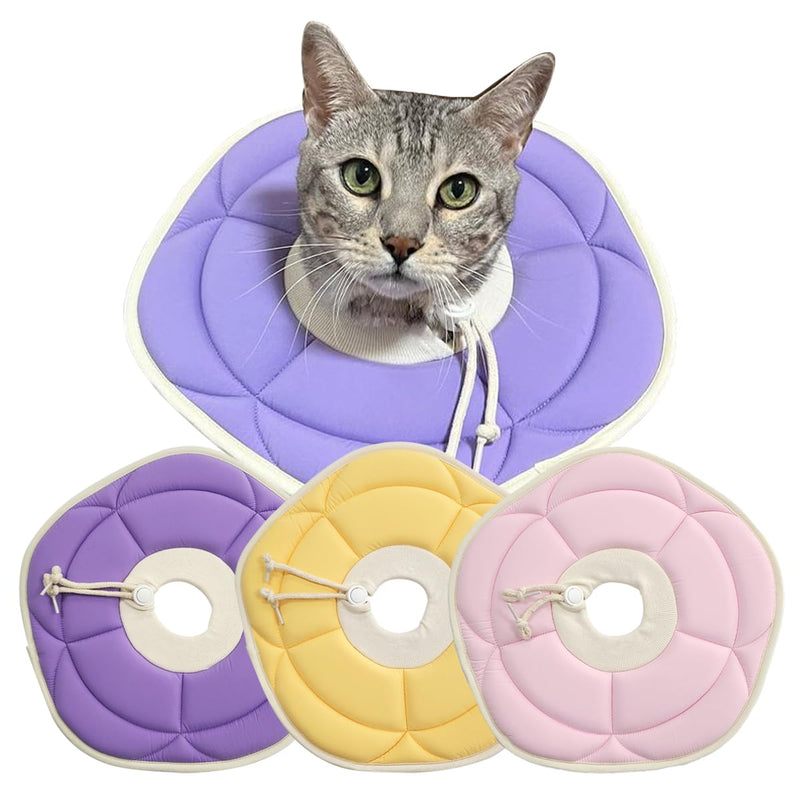 Adjustable Flower Recovery Collar for Dogs and Cats, Soft Comfortable Lightweight, Prevent Licking Wounds, Non-Vision Blocking, Pink,Yellow,Purple (Pink, Medium) - PawsPlanet Australia