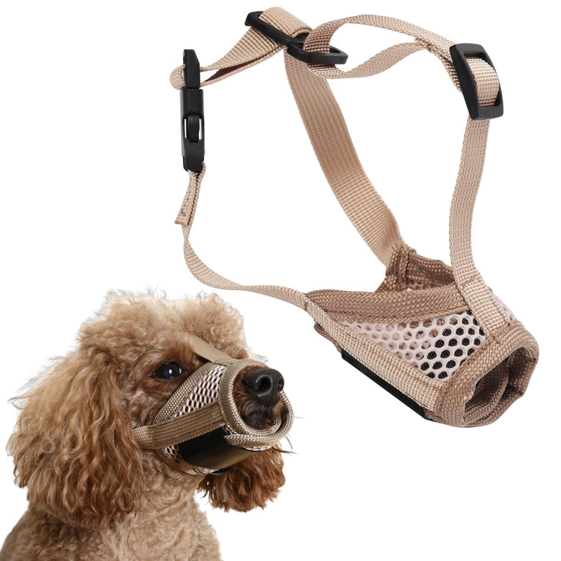 Muzzle for Dog, Soft Pet Muzzle to Stop Chewing Puppy Muzzle with Breathable Mesh & Stable Head Strap Design Mouth Mesh Muzzle Prevent Biting for Large Medium Small Dogs (S) S - PawsPlanet Australia