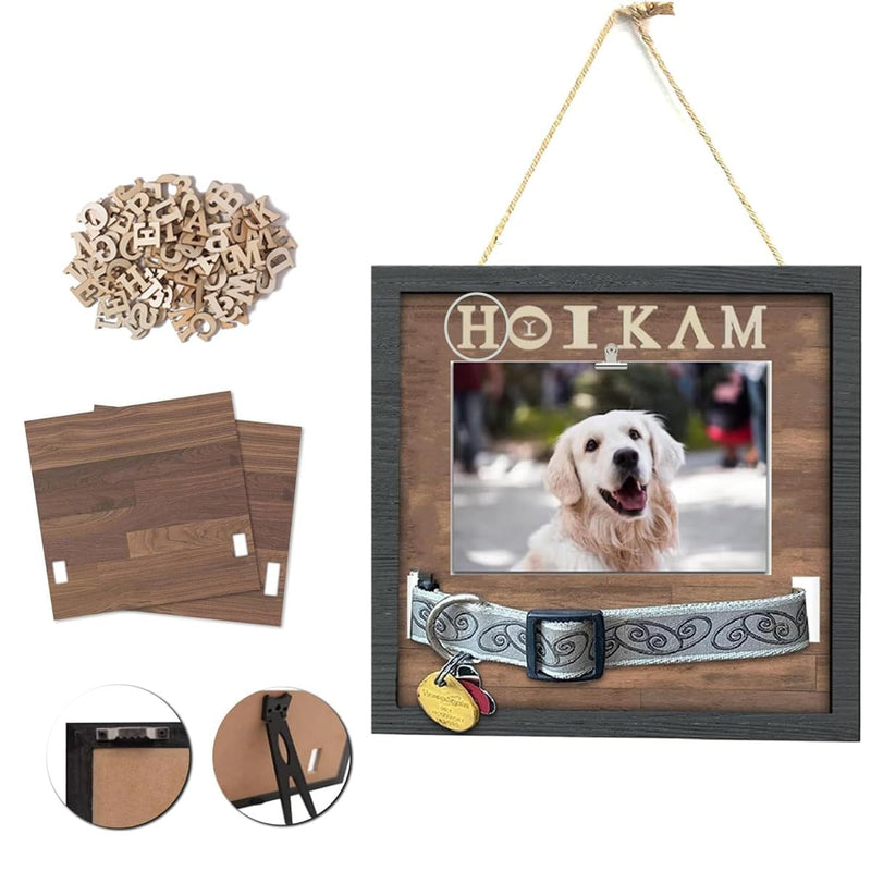 Pet Collar Memorial Shadow Box Dog Picture Frame 9.2"x9.2", Cat or Dog Memorial Gift Pet Sympathy Remembrance Gift Keepsake DIY Name for Multi Sizes Dogs - PawsPlanet Australia