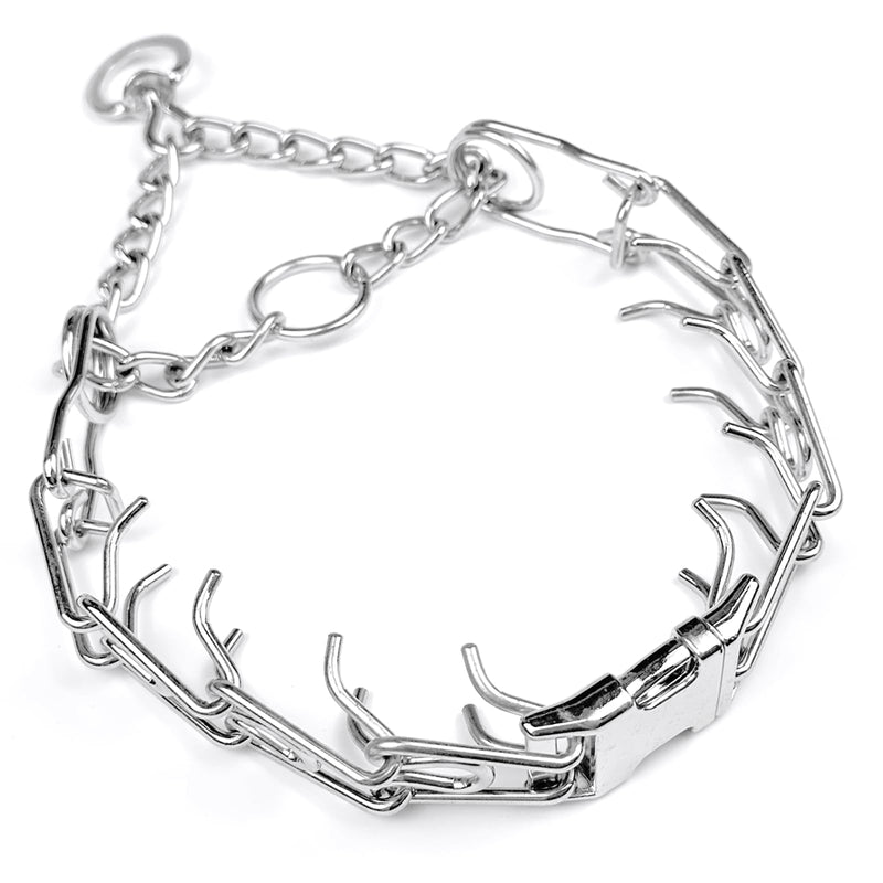 Dog Training Collar, Adjustable Dog Pinch Collar with Quick Release Buckle, No Pull Collar for Small Medium Large Dogs, Extra Link and Caps (S (Neck: 13"-17'' 2.25mm)) S (Neck: 13"-17'' 2.25mm) - PawsPlanet Australia