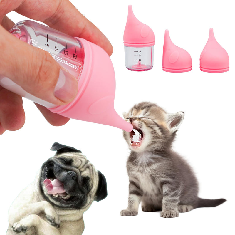 Puppy Bottles for Nursing，Kitten Bottles for Nursing，Pet Feeding Bottle，(Pink - 20ml) - PawsPlanet Australia