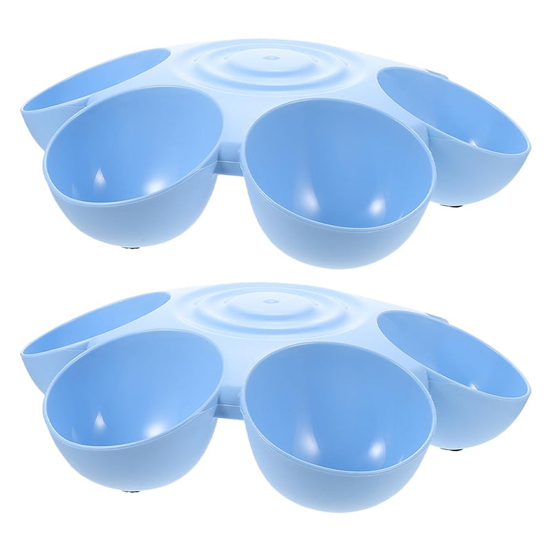 POPETPOP 2pcs Cat Food Water Bowls Plastic Dog Cat Feeder Bowls Multi- Feeder 6-Meal Kitten Food Dishes Petals Shaped Dog Bowl Blue - PawsPlanet Australia