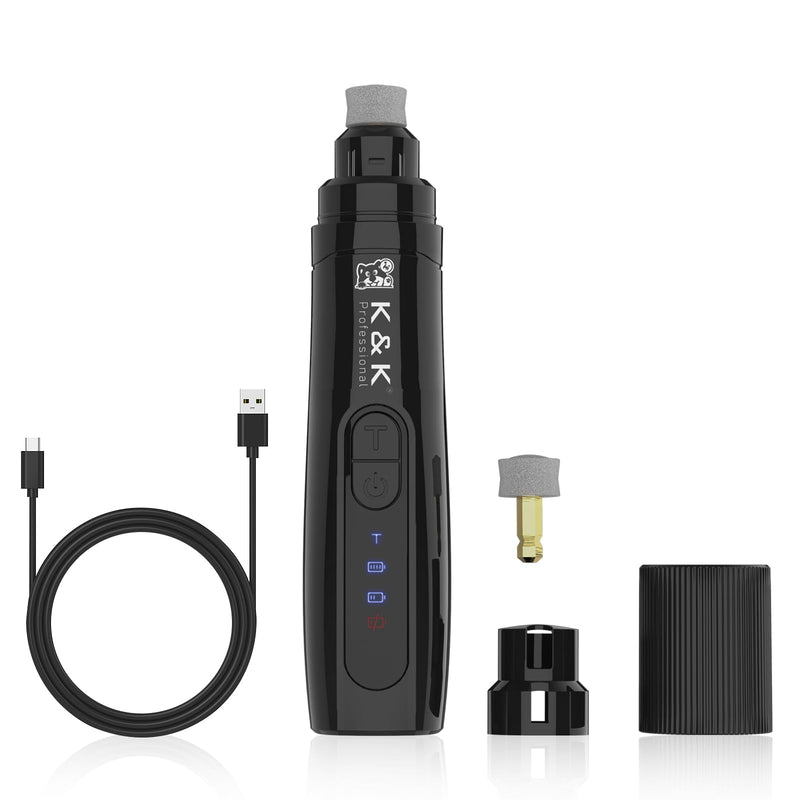 K&K Dog Nail Grinder, Professional Dual Speed Rechargeable Pet Nail Trimmer with LED Light, Painless Paws Nail Grinder for Dogs Claws, for Small Medium Large Cats & Dogs Visit The Store - PawsPlanet Australia
