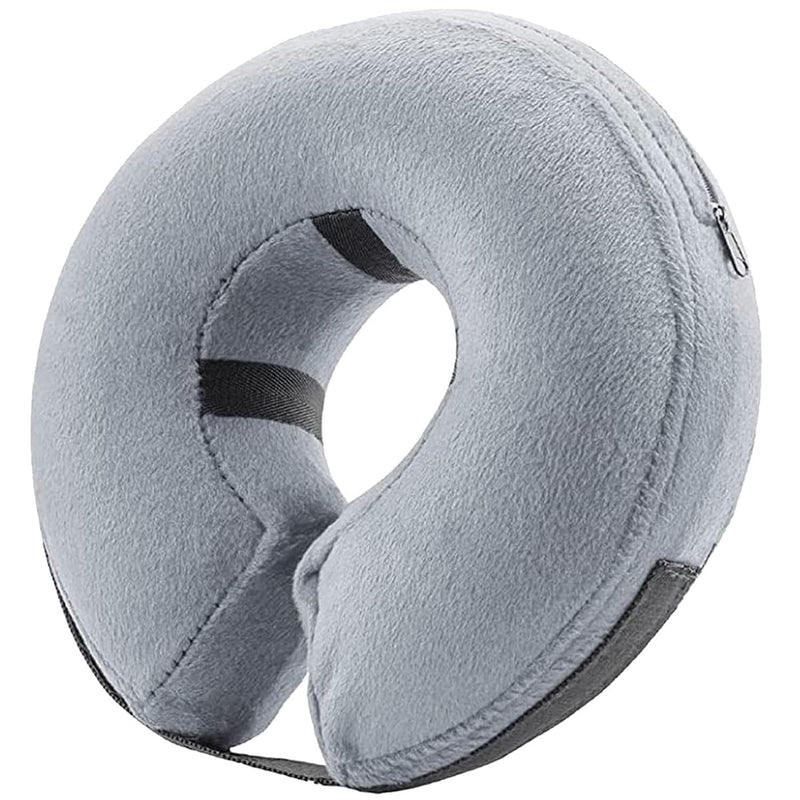 Protective Inflatable Collar for Dogs and Cats - Soft Pet Recovery Collar Does Not Block Vision E-Collar, Soft Protective Cone for Dogs After Surgery (Gray, [Neck:10"-14"] Medium) Gray - PawsPlanet Australia