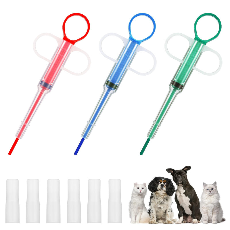 3pcs Pet Pill Shooter,Pill Popper for Cats,Dog pill shooter,Pet Feeding Dispenser Tool for Small Animal,Pet Feeding Push Pull（Red Blue Green） - PawsPlanet Australia