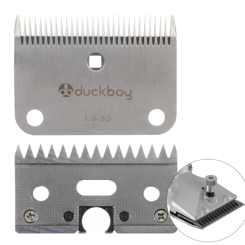 DUCKBOY Horse Clippers Blades, Detachable and Replaceable Blades，Detachable Universal Blades for Professional Horse Grooming Clippers, Top and Bottom, Stainless Steel, 2 PCS with 15 + 30 Teeth - PawsPlanet Australia