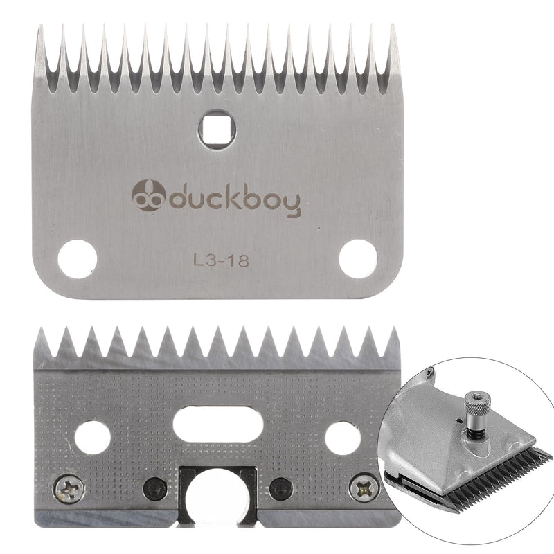 DUCKBOY Horse Clippers Blades, Detachable and Replaceable Blades，Detachable Universal Blades for Professional Horse Grooming Clippers, Top and Bottom, Stainless Steel, 2 PCS with 15 + 18 Teeth - PawsPlanet Australia