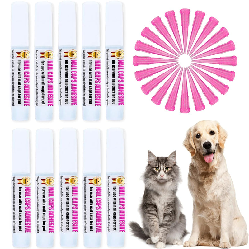 10pcs of Special Pet Nail Adhesive Glues & 20pcs of Applicator Tips for Cat Nail Caps and Dog Nail Caps 10pcs - PawsPlanet Australia