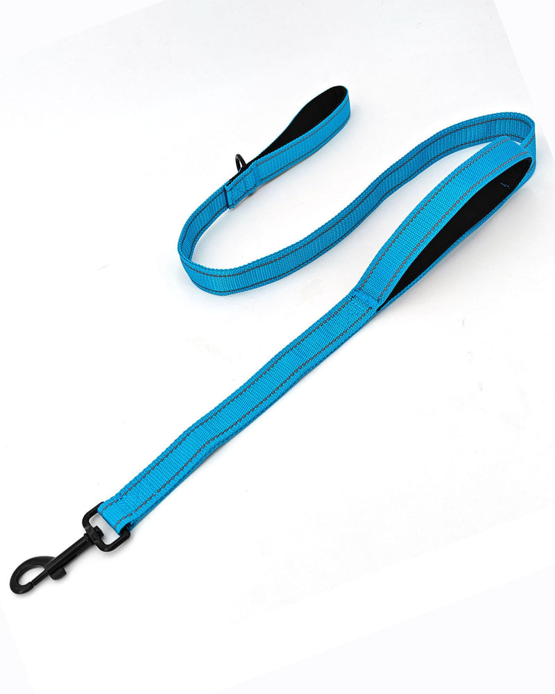 4FT Blue Strong Dog Leash with 2 Padded Handles, Traffic Handle Extra Control, Double-Sided Reflective Walking Lead for Small Medium and Large Dogs(Blue, 4FT) - PawsPlanet Australia