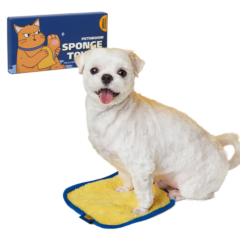 PETHROOM] Portable Pet Towel for Dogs & Cats | Professional Pet Dryer, Super Absorbent & Quick-Drying Dog Dryer | Lightweight, Durable, Ultra-Soft (Small) 8"x 8" Small - PawsPlanet Australia