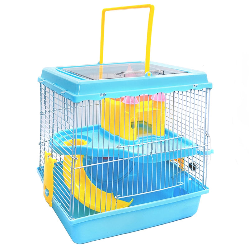 Tfwadmx Hamster Carrier, Dwarf Hamster Travel Cage, Portable Cages with Water Bottle, Gerbil Travel Carry Case Outdoor Vacation House for Small Mice(Blue,10.6”x8”x11.4”) Blue - PawsPlanet Australia