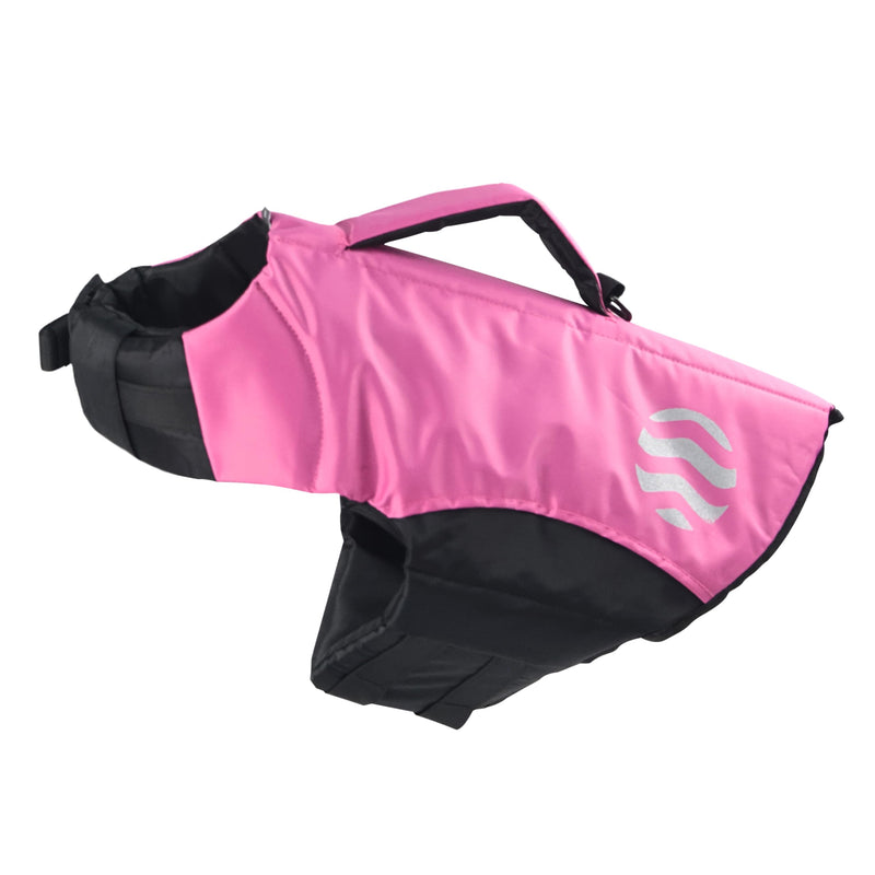Waterproof Dog Life Jacket with Engineered Support System - High Visibility Dog Life Vest Made from Durable Oxford Fabric - Features Adjustable Velcro Straps & Advanced Safety Features (Medium) Medium Pink - PawsPlanet Australia