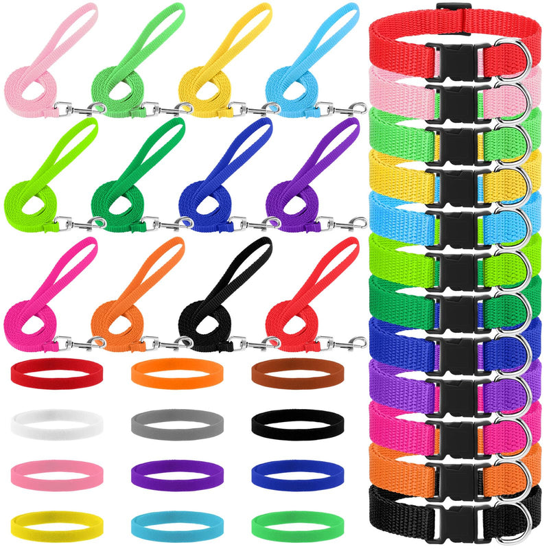 36 Pcs Puppy Collar and Leash Set, Adjustable Colorful Dog Collar and Leash Quick Release Clip Buckle Puppy Collars Whelping Collar for Small Medium Dogs Walking Training - PawsPlanet Australia