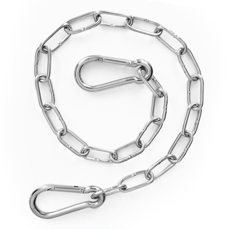 Gate Chain Lock with 20 Inch (4mm) Stainless Steel Gate Link Chain Lock with Carabiners Chain Link Gate Latches for Outdoor Fences, Pet Cages, Dog Horse Goat Cow Corral Supplies - PawsPlanet Australia