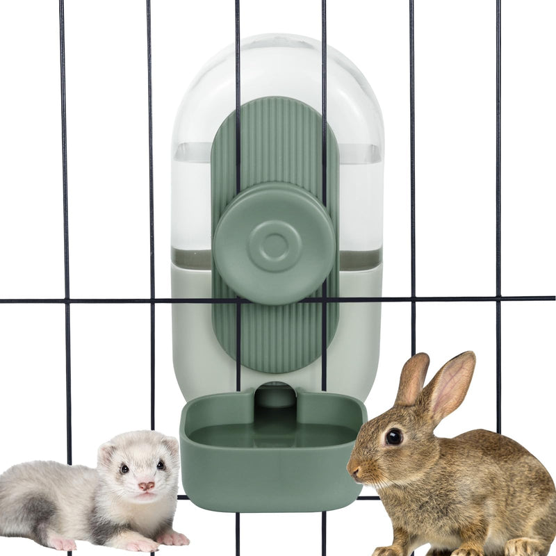 28oz Rabbit Water Bottle,Hanging Automatic Water Dispenser for Cage,Ferret Bunny Guinea Pig Water Bowl,Suitable for Small Animal(Cage Grid Spacing Over 1.2'')(Green) Green - PawsPlanet Australia