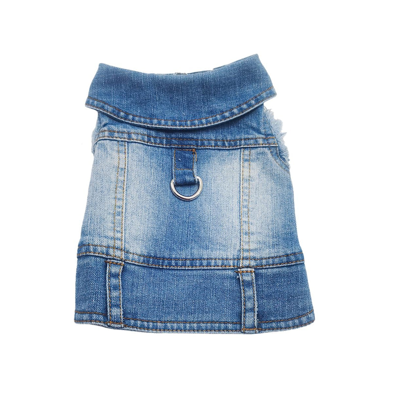 Dog Jean Jacket Denim Coat for Small Medium Girl Boy Dogs Vintage Lapel Vests Good Ductility clothes Chihuahua Yorkie Teacup Outfits（Blue,XX-Large） XX-Large Blue - PawsPlanet Australia