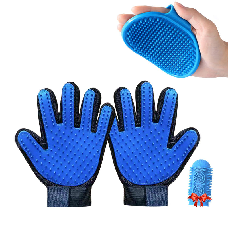 Pet Grooming Set with Dog Washing Gloves for Bathing, Dog Bath Brush and Silicone Dog Toothbrush, Pet Grooming Gloves for Dogs, Cats and Horses with 185 Silicone Tips (PG Set 1) - PawsPlanet Australia