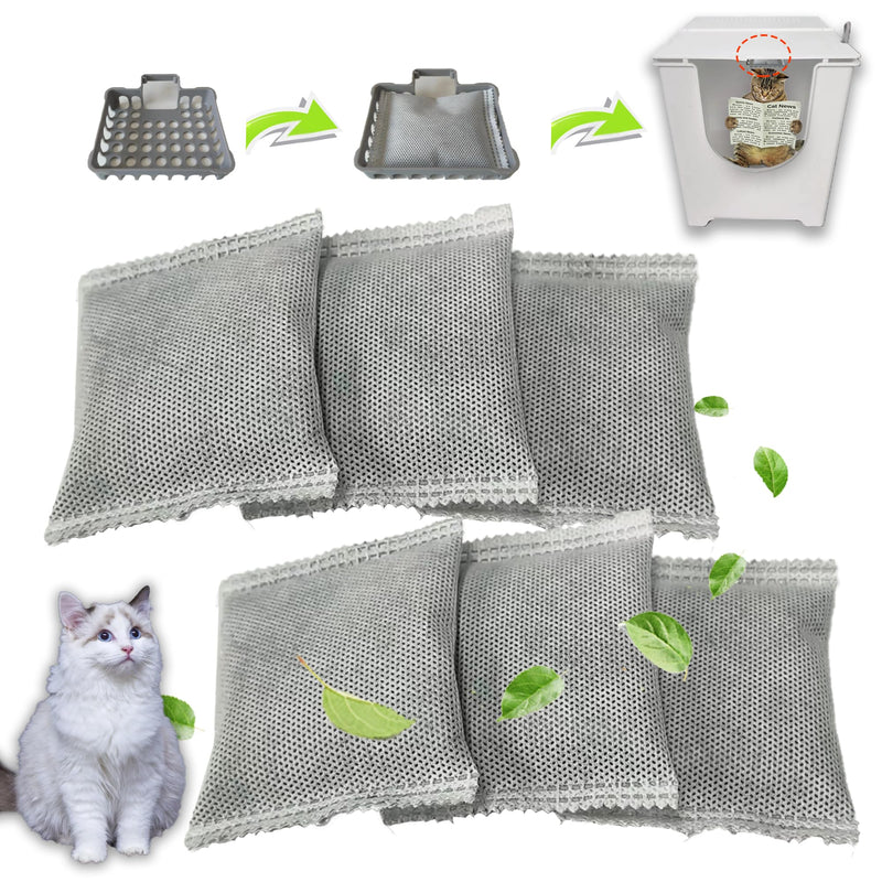 6PCS Activated Charcoal Odor Absorber Bags Compatible with Modkat Flip Cat Litter Box Kit，Natural Freshest Coconut shell Charcoal Bags，Absorb Odors/Control Damp from Pets/Keep Home Fresh - PawsPlanet Australia