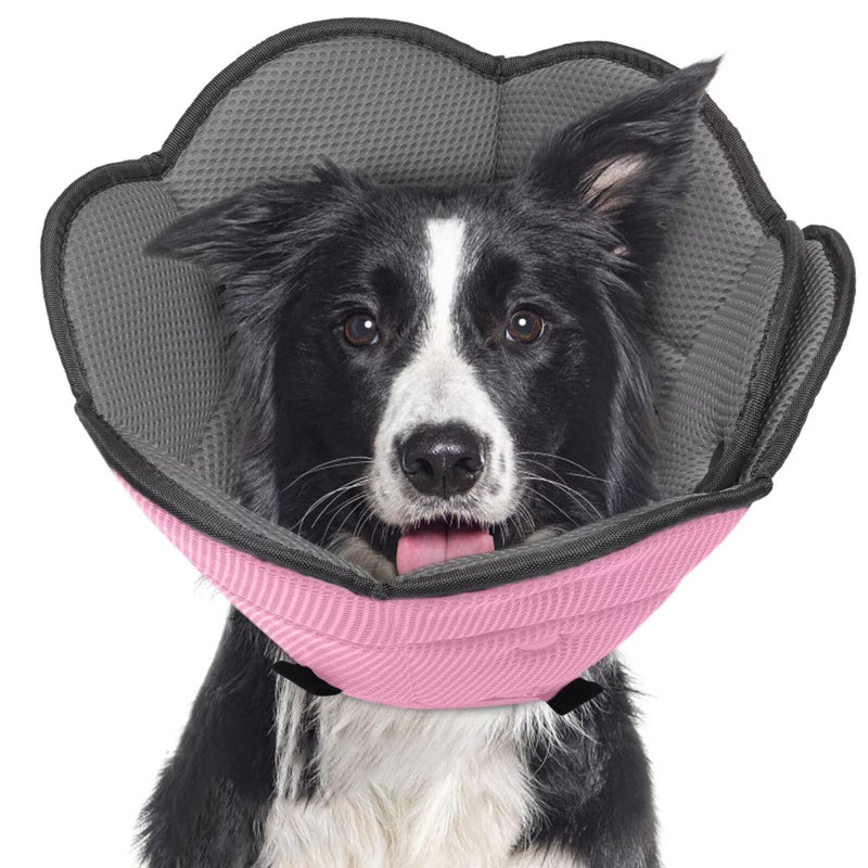 Dog Cone for Dogs After Surgery,Adjustable Protective Dog Recovery Collars & Cones for Large Medium Small Dogs Cats,Comfy Soft Dog Cones Prevent Pets from Touching Stitches Rashes,Wounds,Pink,L L(Neck Girth:13.39"-17.32") Pink - PawsPlanet Australia