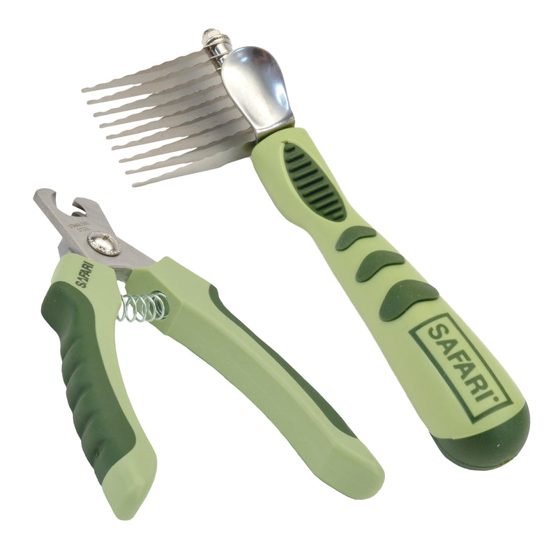 Coastal Pet Safari Dog De-Matting Comb & Professional Dog Nail Trimmer - Comb & Brush for Dogs with Medium to Long Hair & Dog Nail Clippers for Grooming - Bundle - PawsPlanet Australia