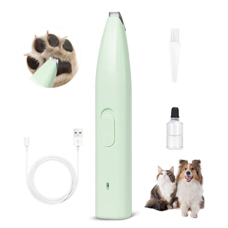 Dog Clippers for Grooming, Dog Paw Trimmer, Pet Paw Trimmer, Mini Trimmer for Dogs, Rechargeable, Low Noise for Trimming Dog Cat Hair Around Paws, Eyes, Ears, Face, Rump (Green) - PawsPlanet Australia