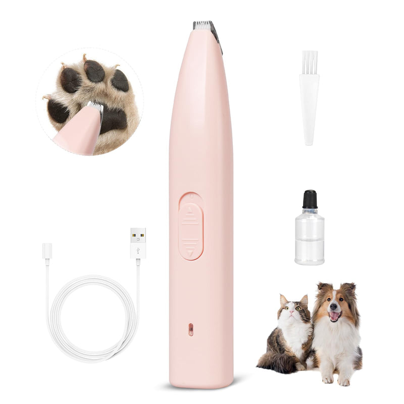 Dog Clippers for Grooming, Dog Paw Trimmer, Pet Paw Trimmer, Mini Trimmer for Dogs, Rechargeable, Low Noise for Trimming Dog Cat Hair Around Paws, Eyes, Ears, Face, Rump (Pink) - PawsPlanet Australia