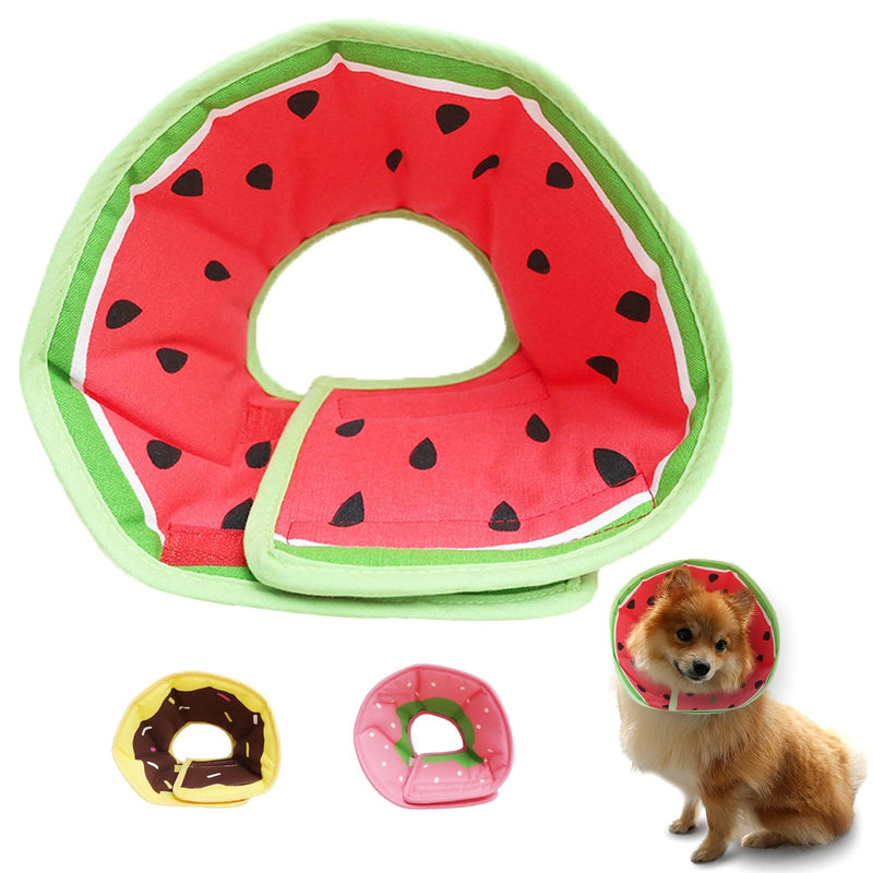 Soft Dog Cone, Lightweight Elizabethan Collar for Dogs, Adjustable Soft Cones for Dogs/Cats to Stop Licking After Surgery, Cute Watermelon Cone of Shame Alternatives for Pets (Large) Large (Neck:10.8''-13.4'' Medium Dog) - PawsPlanet Australia