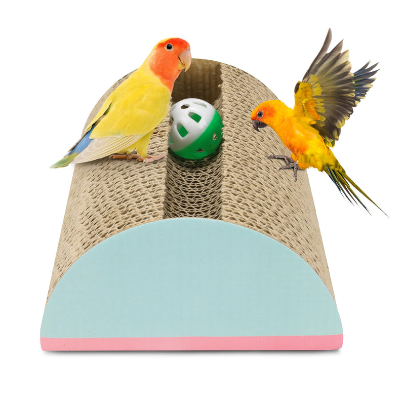 Parrot Cardboard Toy with Jingle Bells Bird Cage Perches Toy for Small to Regular Parrot Toys Bird Amazon, Grey Parrots, Parakeets,Macaw MEDIUM size - PawsPlanet Australia