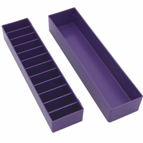 Laube Mini Blade Case for Pet Grooming Clipper Blades - Organizer Fits 12 Blades - Compact Size (9.25" x 2.25" x 2.25") - Detachable Snap On Lid - Impact Resistant Plastic - Made in The USA - Purple - PawsPlanet Australia