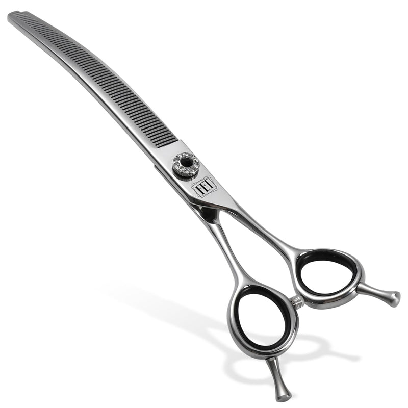Dog Grooming Scissors: 7.0 inch Professional Pet Curved Thinning Shears Made Of Japanese 440C Advanced Stainless Steel for Dogs Cats and Other Pets - PawsPlanet Australia