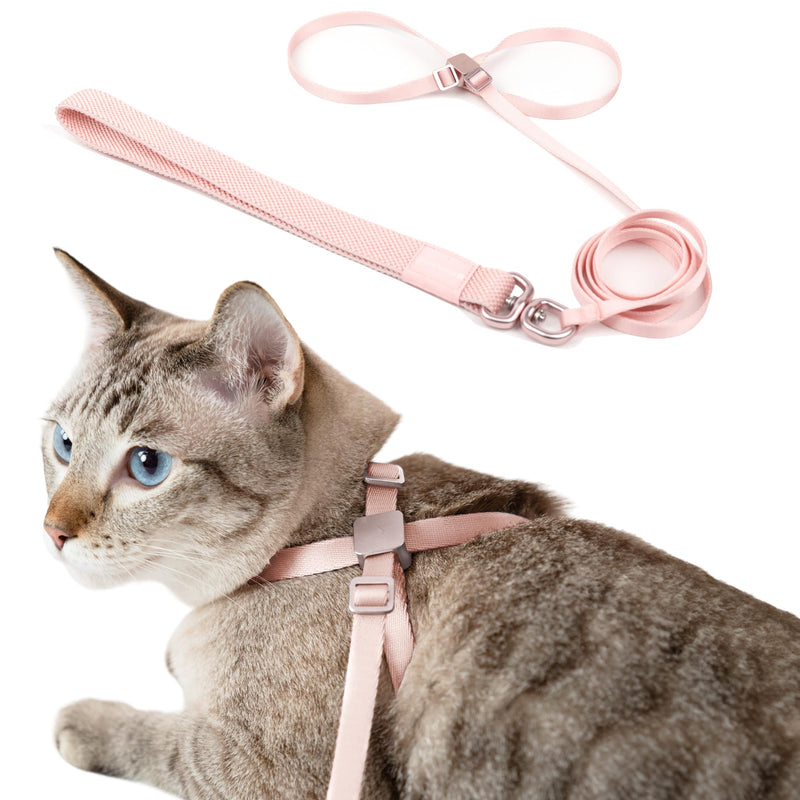 Cat Harness and Leash 2-in-1, Escape Proof Anti-Chocking Harness Adjustable Lighweight Leash for Walking Outoor Training for Kitten Small Large Cats Puppy, US IDA Bronze Award (Blush Pink) Blush Pink
