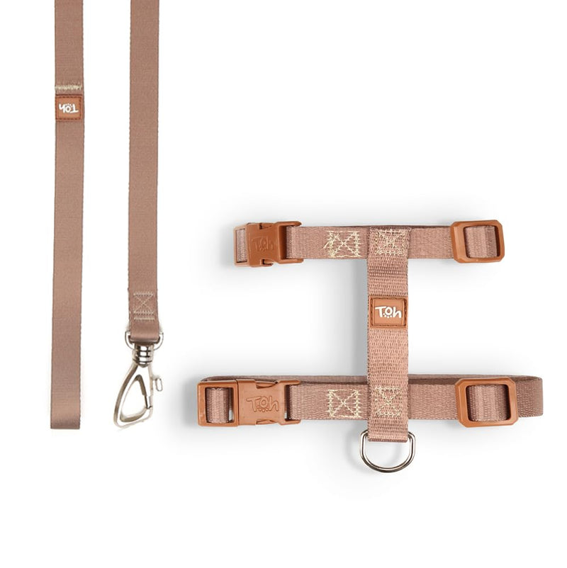 Cat Harness Set, Stylish Design with Adjustable Straps, Easy to Use and Comfortable Cat Harness and Leash, Perfect for Cats Training Outdoor Walking, Khaki Khaki U Khaki - PawsPlanet Australia