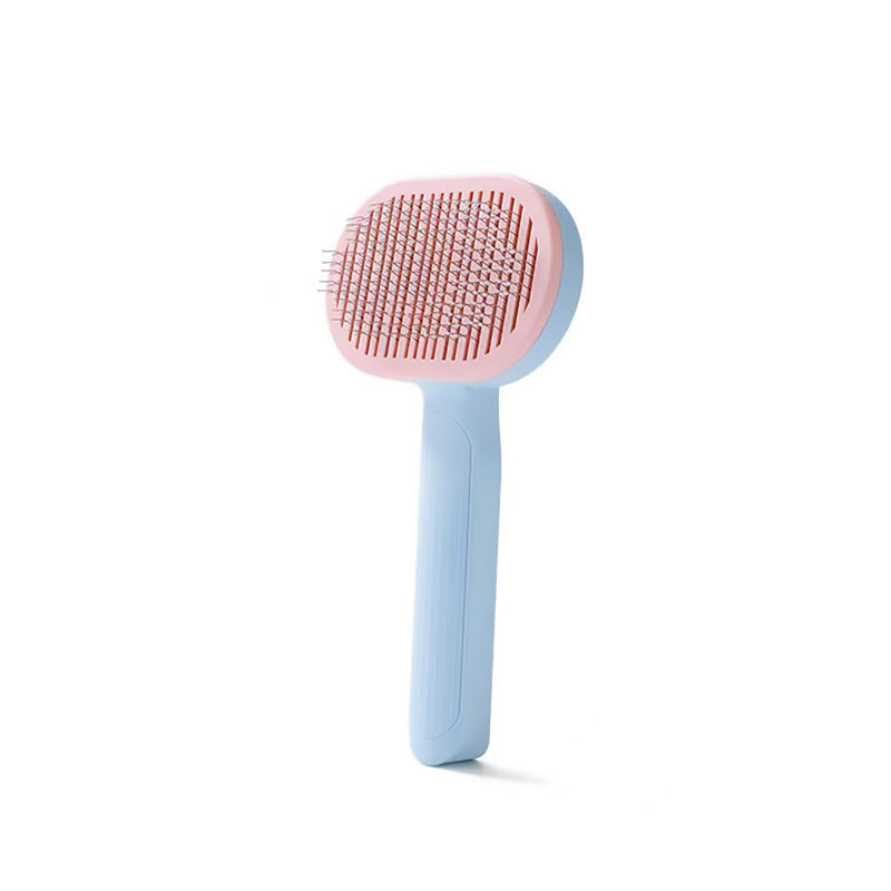 Cat Brush, Dog Brush, Self Cleaning Slide Brush, Pet Grooming, SheddingHair, Fluffy Dog Hair Puppy Kitten, Pet Accessories. (blue) blue - PawsPlanet Australia