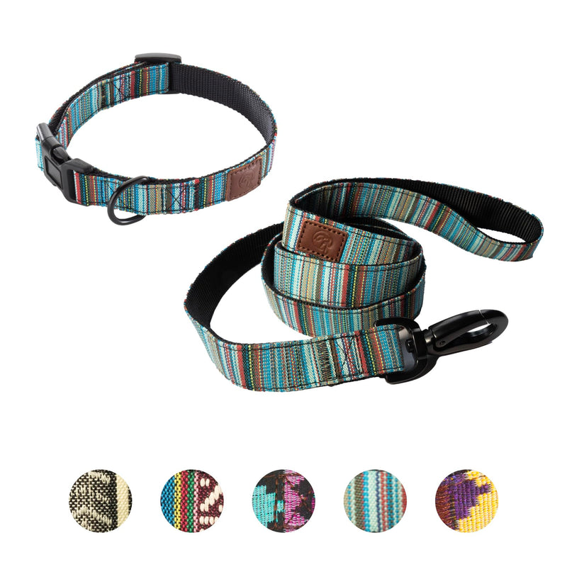 Embark Urban Dog Collar and Leash Set – Boho Dog Collar for Small Dogs with Strong Buckle and Matching 4 Ft Leash, Waterproof, Comfortable, and Perfect for Adult Dogs - PawsPlanet Australia