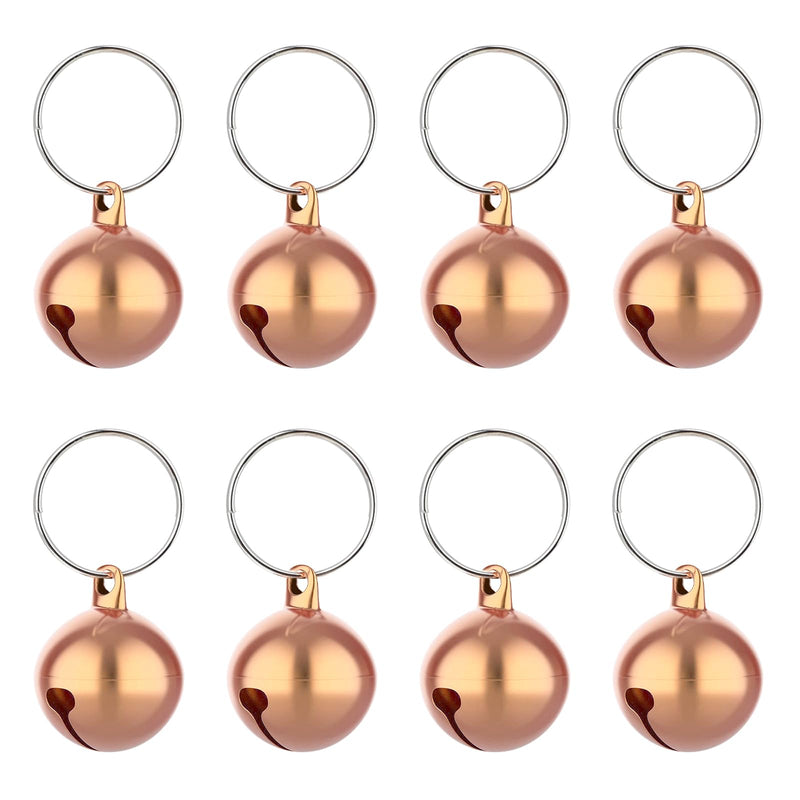 Cat Bell, 8 PCS Bell for Dog Collar Charm Dog Collar Bell Round Dog Bells Cat Bells for Collar Loud Dog Training Bell with Pet Collar Accessories Dog Collar Bells for Small Dogs Cat (Rose Gold) - PawsPlanet Australia