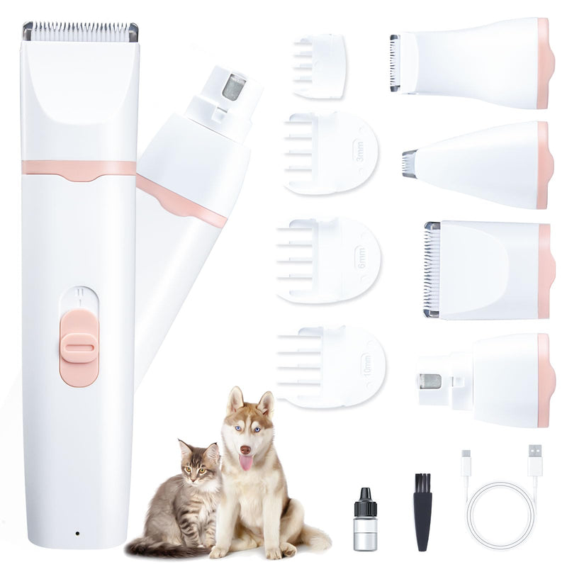 KIKETECH Dog Clippers for Grooming - Cordless Pet Nail Grinder for Small Dog Cat Rabbit Grooming Supplies, Low Noise Dog Clippers for Trimming Hair on Paws, Eyes, Ears, Face, Rump, PinkRose - PawsPlanet Australia