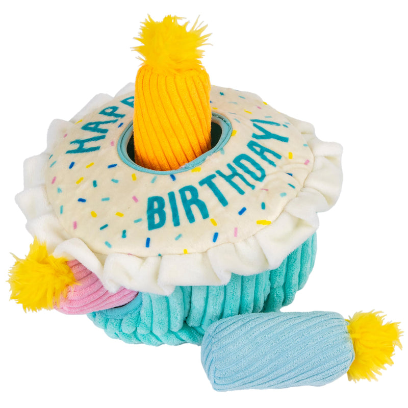 Outward Hound Hide A Birthday Cake, Plush Puzzle Birthday Themed Dog Toy Multi Medium (Birthday Cake) - PawsPlanet Australia