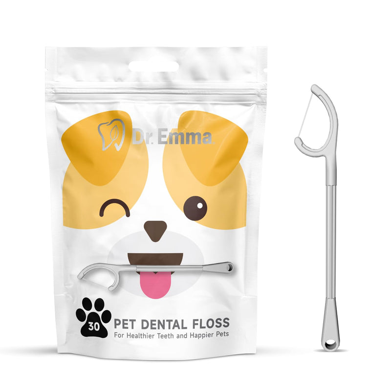 Dog Tooth Brush Picks Pet Dental Floss for Teeth Cleaning Plaque Remover for Teeth Dental Care for Small to Large Dogs, Cats 30 Count (Pack of 1) - PawsPlanet Australia