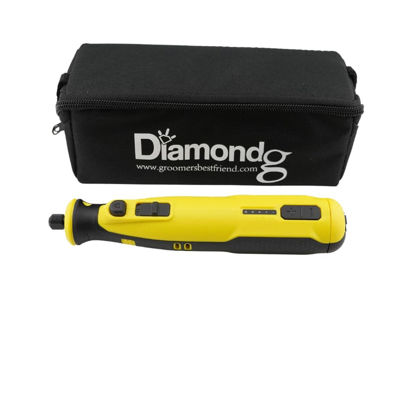 Rotary Tool for Dog Nail Grinding, Cordless, 8V Lithium Ion Battery, Lighted Tip, 4 Hour Run Time (Yellow) Yellow - PawsPlanet Australia