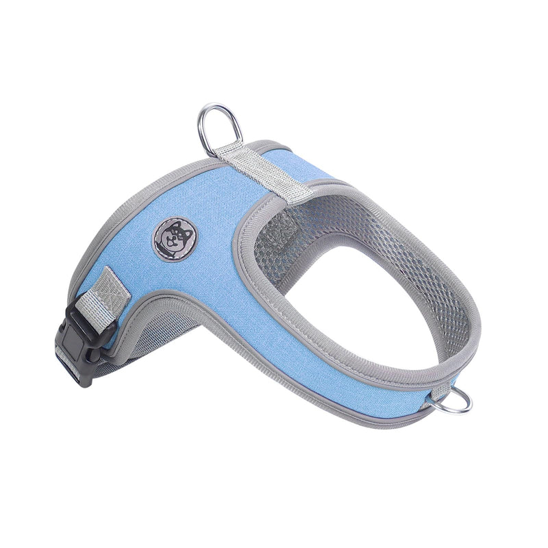 Dog Harness, No Pull Saddle Style pet Harness,Soft Ventilate Mesh, Adjustable, Reflective - for Medium, Small Dogs and Cats - Easy Walk Harness with 2 D-Rings (Blue, XS) Blue - PawsPlanet Australia