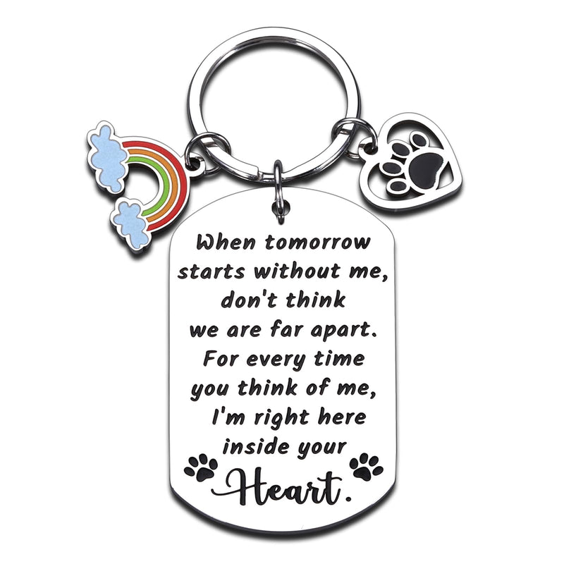 Dog Memorial Gifts for Loss of Dog, Pet Memorial Gifts for Dogs Cats Sympathy Bereavement Gift for Pet Lover Owner, When Tomorrow Starts Without Me Remembrance Keychain Rainbow Bridge Paw - PawsPlanet Australia