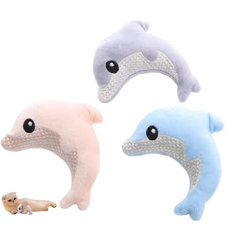 Smokey's Stash Catnip Toys Catnip Dolphins 3 Per Pack Cute Funny Toys for Cats - PawsPlanet Australia