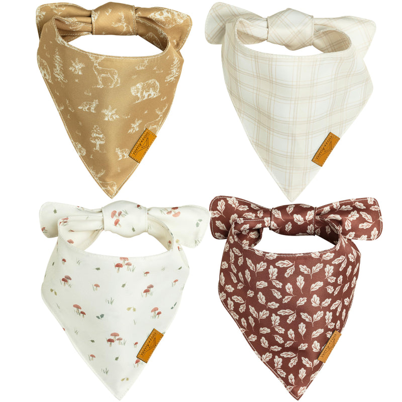 Remy+Roo Dog Bandanas - 4 Pack Marigold Set | Premium Durable Adjustable Polyester Fabric | Patented Shape Girl Dog Bandana| Pack of Bandanas for Dogs (Small) Small - PawsPlanet Australia