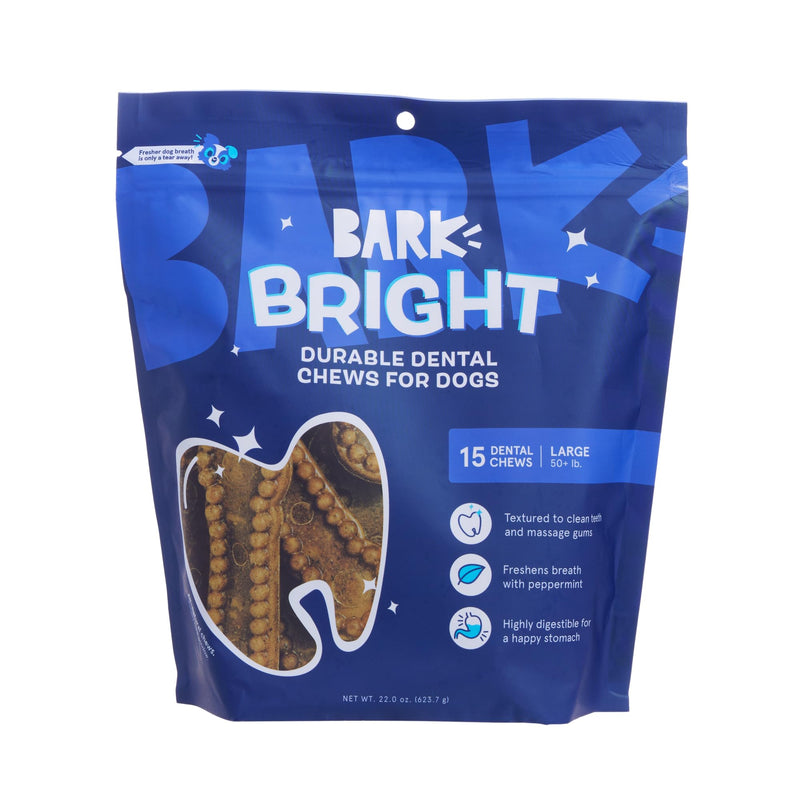 Barkbox Bright Durable Dental Chew Sticks for Dogs - 15 Chews Made for Tough Chewers, Large Breeds