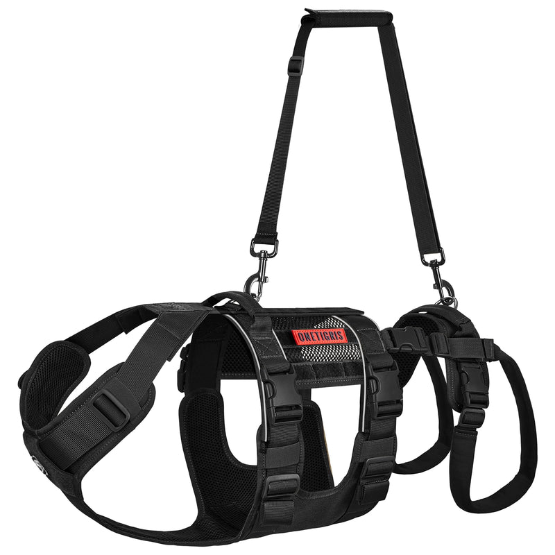 OneTigris Breathable Dog Lift Harness for Large Medium Sized Dogs, Dog Sing for Large Dogs Hind Leg, Dog Hip Support Brace Front Leg Support Vrace Black - PawsPlanet Australia