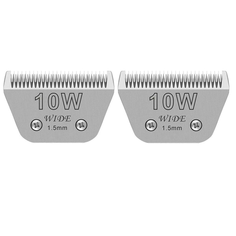 Audoc Wide Blades for Dog Grooming Blades Compatible with Andis,Oster A5,Wahl km10 Dog Clippers Stainless Steel Blades Blades for Animal Dog,Cat,Horse, (#10W(1.5mm)/2PCS) #10W(1.5mm)/2PCS - PawsPlanet Australia