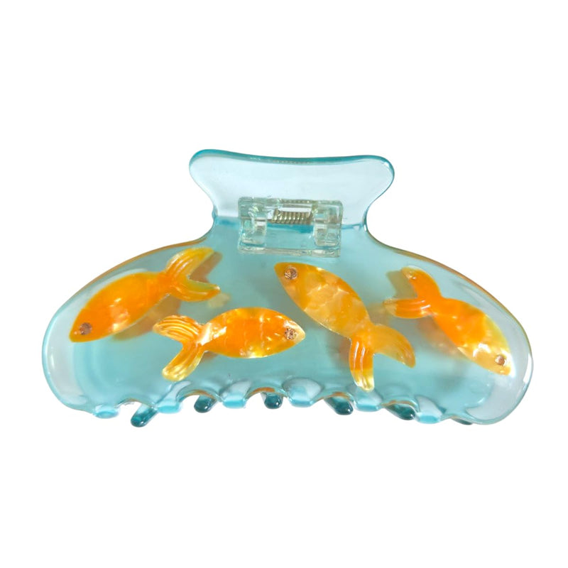 Generic Novelty Fish Tank Hair Clip,Acetate Claw Clip for Women,Women Hair Accessories,Cyan, 1 Count (Pack of 1) Cyan - PawsPlanet Australia