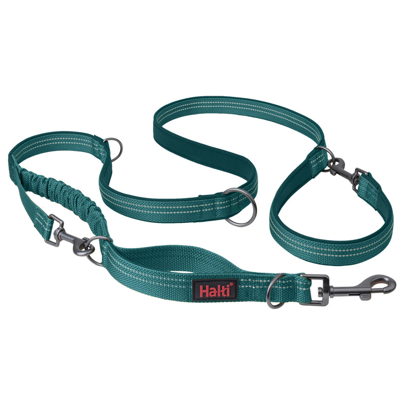HALTI Anatomy Multifunctional Dog Leash - Shock Absorbing Double-Ended Leash, Ideal for Dog Walking & Training. Comfortable to Hold, Reflective & Lightweight. Suitable for Puppies (Size Large, Teal) L