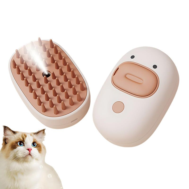 Cat Steam Brush,3 In 1 Steamy Pet Brush with Release Button and Tank,Pet Spa Brush for Dogs Cats,Self Cleaning Steam Cat Brush for Removing Tangled and Loose Hair (white) white - PawsPlanet Australia